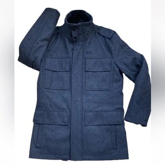 $225 NWT Marc N.Y  by Andrew Marc Men's Wool Jacket Winter Coat ,Zip Gray Parka - Picture 3 of 12